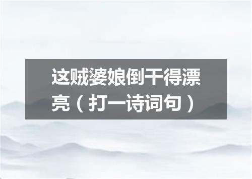 这贼婆娘倒干得漂亮（打一诗词句）