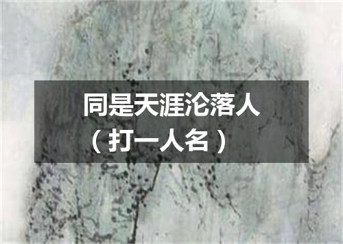 同是天涯沦落人（打一人名）