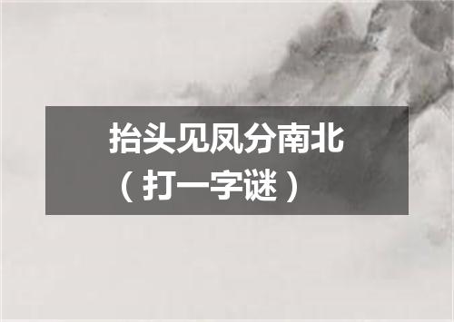 抬头见凤分南北（打一字谜）