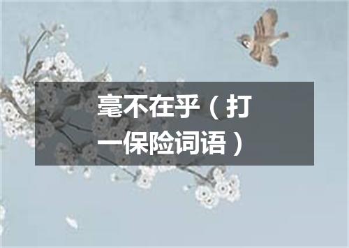 毫不在乎（打一保险词语）