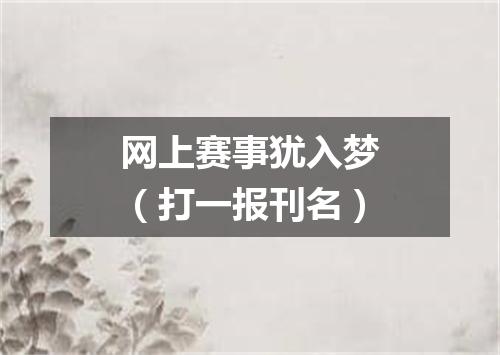 网上赛事犹入梦（打一报刊名）