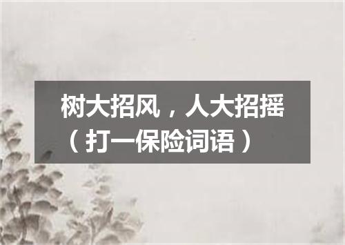 树大招风，人大招摇（打一保险词语）