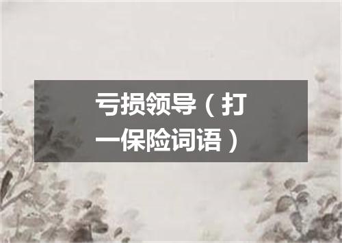 亏损领导（打一保险词语）