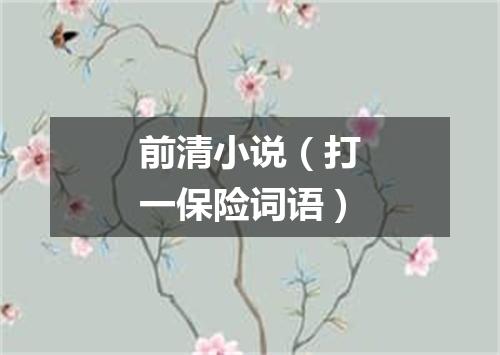 前清小说（打一保险词语）