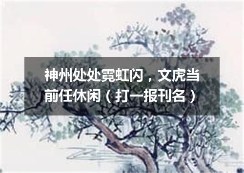 神州处处霓虹闪，文虎当前任休闲（打一报刊名）