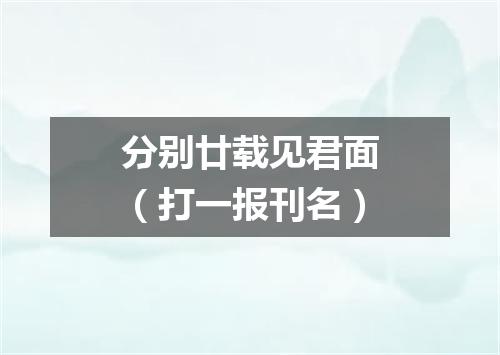 分别廿载见君面（打一报刊名）