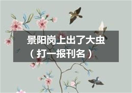 景阳岗上出了大虫（打一报刊名）