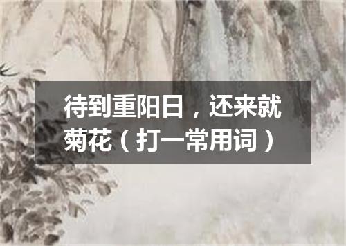 待到重阳日，还来就菊花（打一常用词）