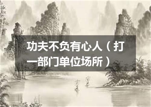 功夫不负有心人（打一部门单位场所）