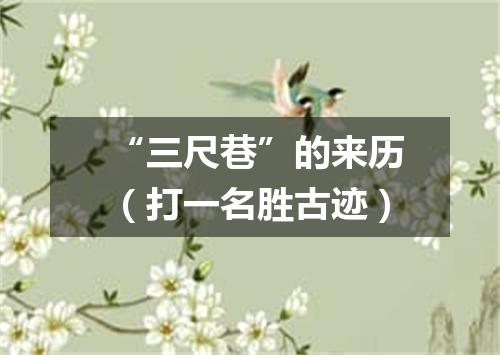 “三尺巷”的来历（打一名胜古迹）