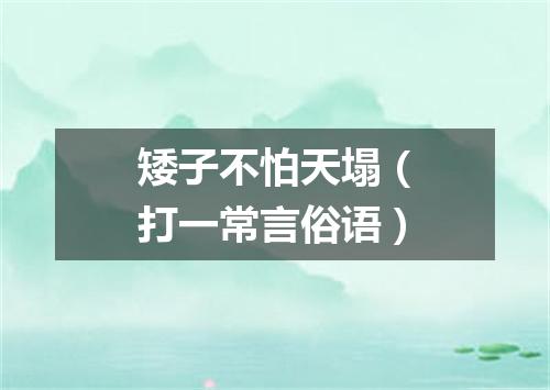 矮子不怕天塌（打一常言俗语）