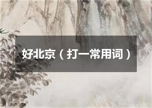 好北京（打一常用词）