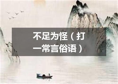 不足为怪（打一常言俗语）