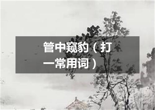 管中窥豹（打一常用词）