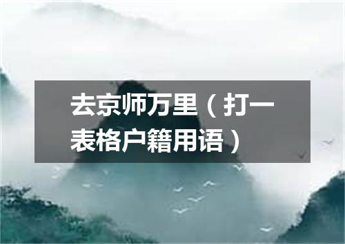 去京师万里（打一表格户籍用语）