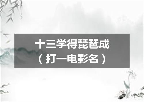 十三学得琵琶成（打一电影名）
