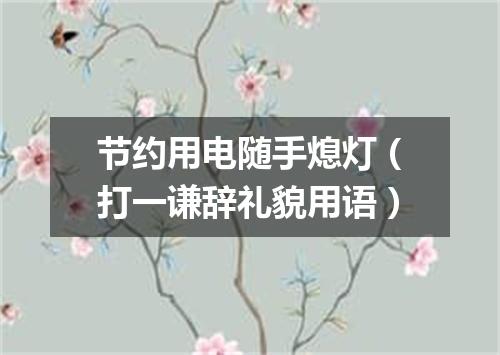 节约用电随手熄灯（打一谦辞礼貌用语）