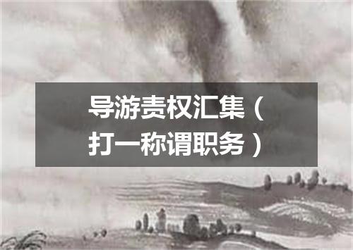 导游责权汇集（打一称谓职务）