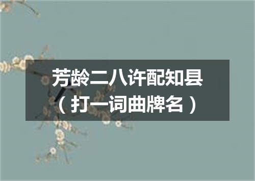 芳龄二八许配知县（打一词曲牌名）