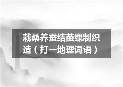 栽桑养蚕结茧缫制织造（打一地理词语）