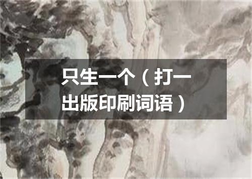只生一个（打一出版印刷词语）