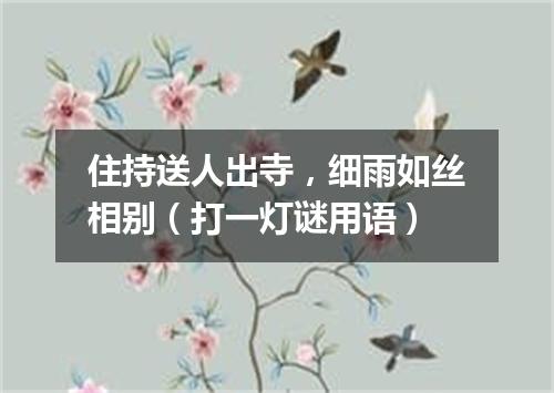 住持送人出寺，细雨如丝相别（打一灯谜用语）