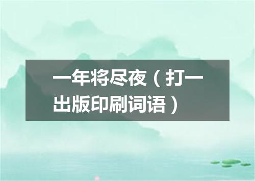 一年将尽夜（打一出版印刷词语）