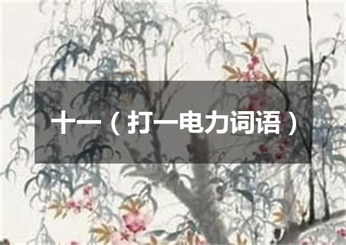 十一（打一电力词语）