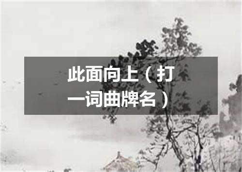 此面向上（打一词曲牌名）