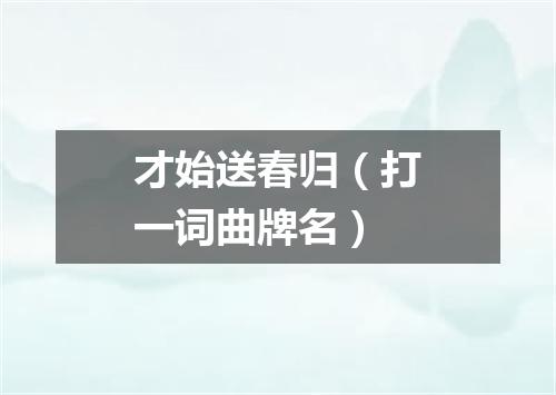 才始送春归（打一词曲牌名）