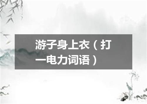 游子身上衣（打一电力词语）