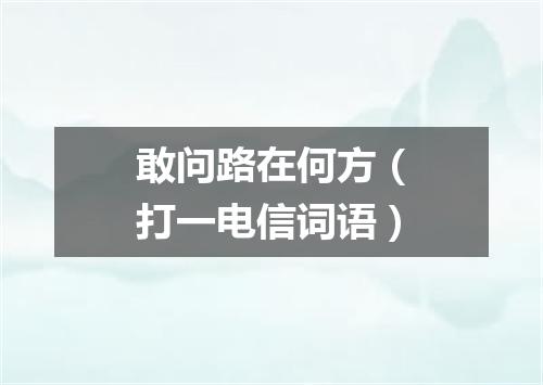 敢问路在何方（打一电信词语）