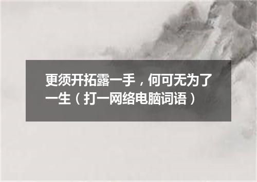 更须开拓露一手，何可无为了一生（打一网络电脑词语）