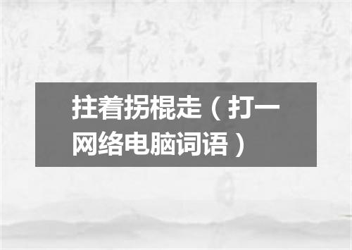 拄着拐棍走（打一网络电脑词语）