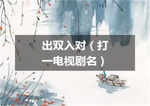 出双入对（打一电视剧名）
