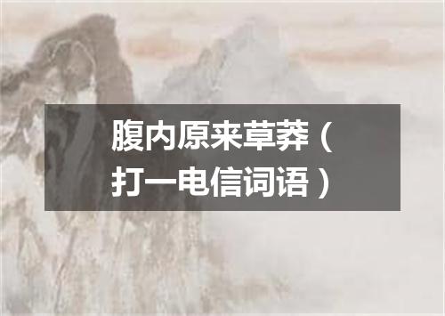 腹内原来草莽（打一电信词语）