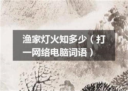 渔家灯火知多少（打一网络电脑词语）