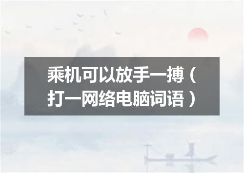 乘机可以放手一搏（打一网络电脑词语）
