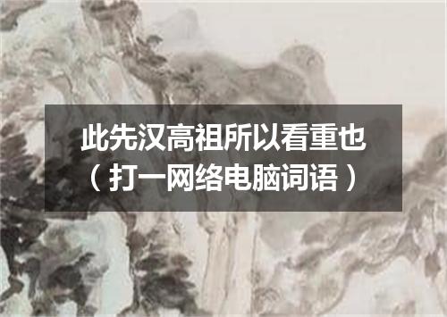 此先汉高祖所以看重也（打一网络电脑词语）