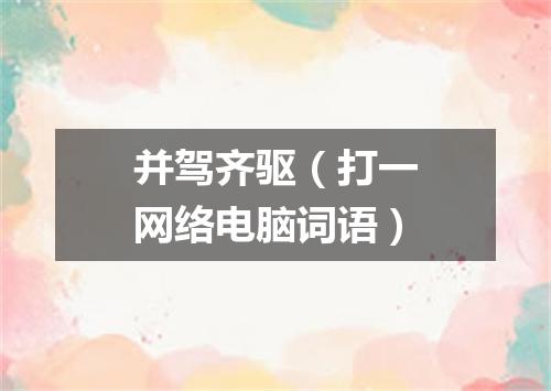 并驾齐驱（打一网络电脑词语）