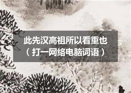 此先汉高祖所以看重也（打一网络电脑词语）