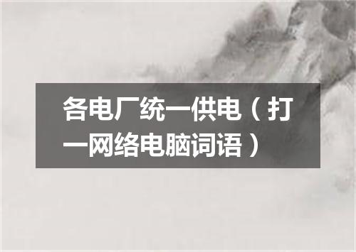 各电厂统一供电（打一网络电脑词语）