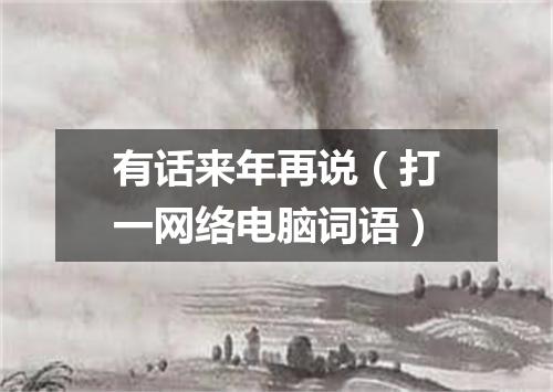 有话来年再说（打一网络电脑词语）
