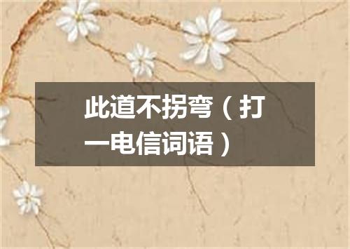 此道不拐弯（打一电信词语）