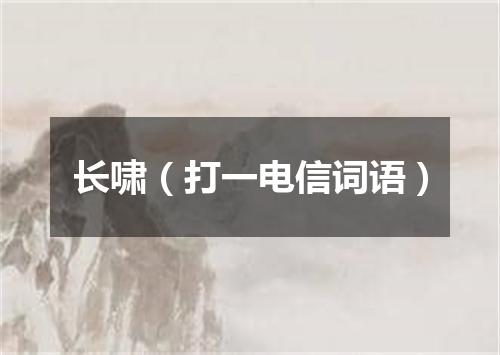 长啸（打一电信词语）