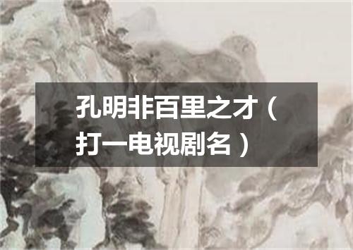 孔明非百里之才（打一电视剧名）