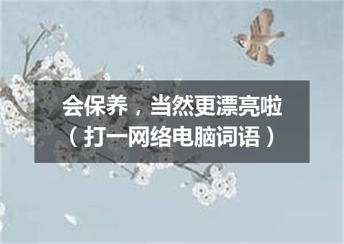 会保养，当然更漂亮啦（打一网络电脑词语）