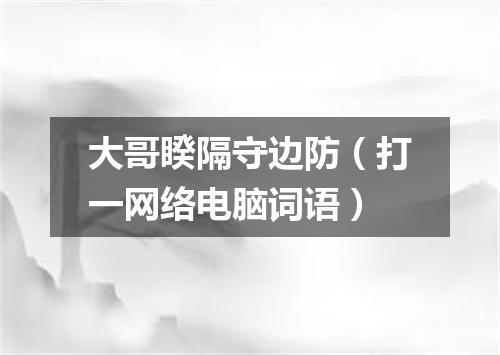 大哥睽隔守边防（打一网络电脑词语）