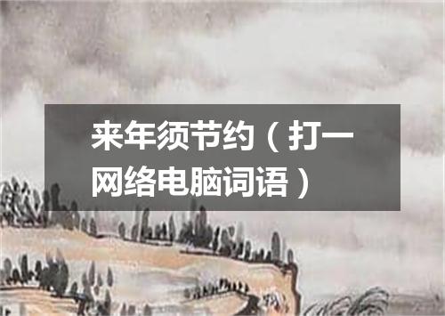 来年须节约（打一网络电脑词语）