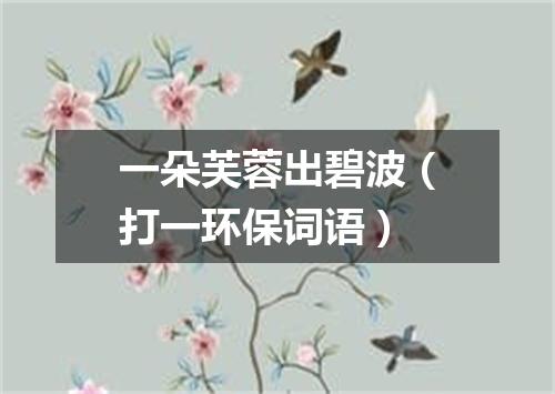 一朵芙蓉出碧波（打一环保词语）